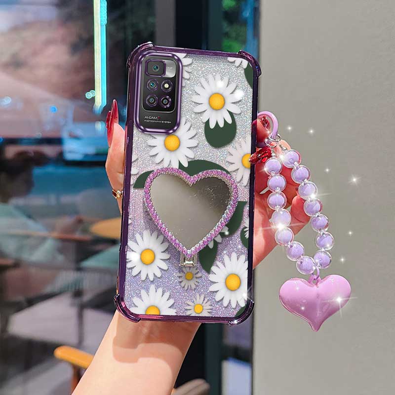 Phone Cases India - 3pcs(White daisy phone Case+Lanyard+Circular Stand) Suitable