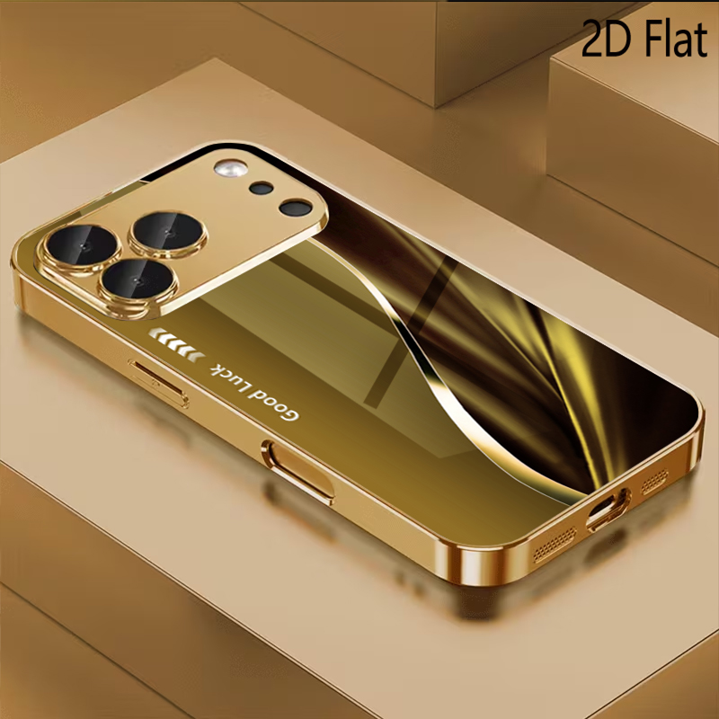 Phone Cases With Camera Cover - Ribbon print Patterned tempered glass design