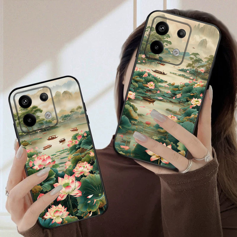 Phone Cases India - Ship and Red Lotus For Redmi