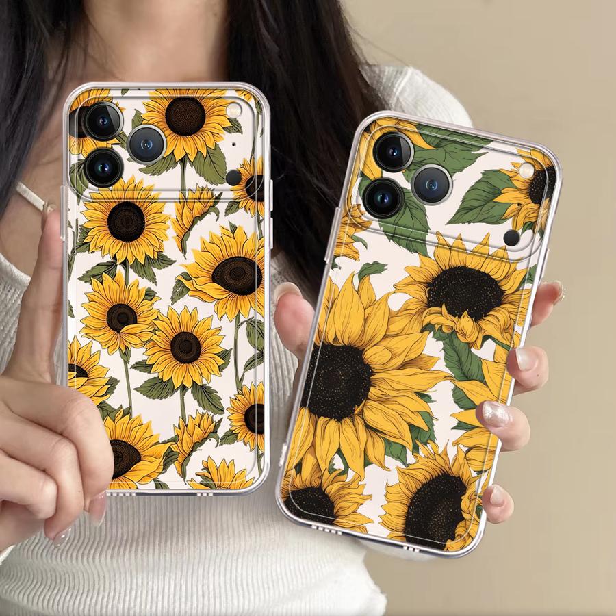 Phone Cases Xr Iphone - Cute Sunflower Pattern Case for Apple