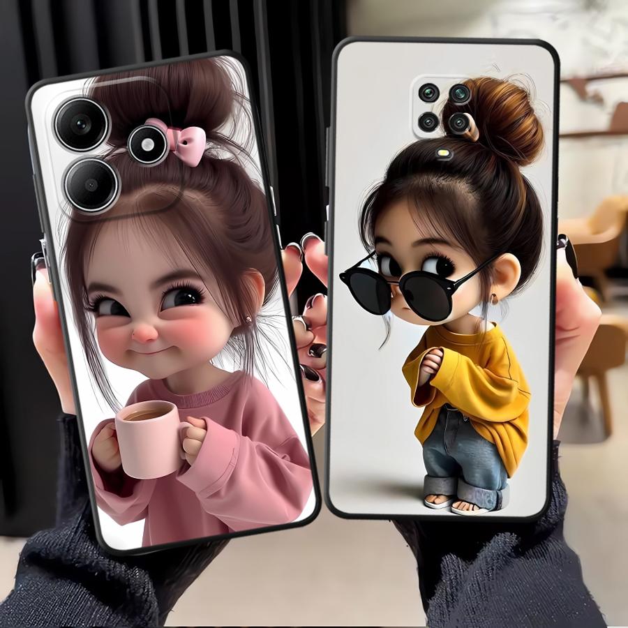 Phone Cases With Camera Cover - Cute Cartoon Dog Lanyard Phone Case
