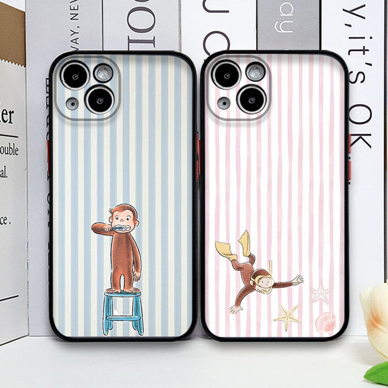 Phone Cases Xr Iphone - Cartoon Striped Monkey Holding Cat Phone