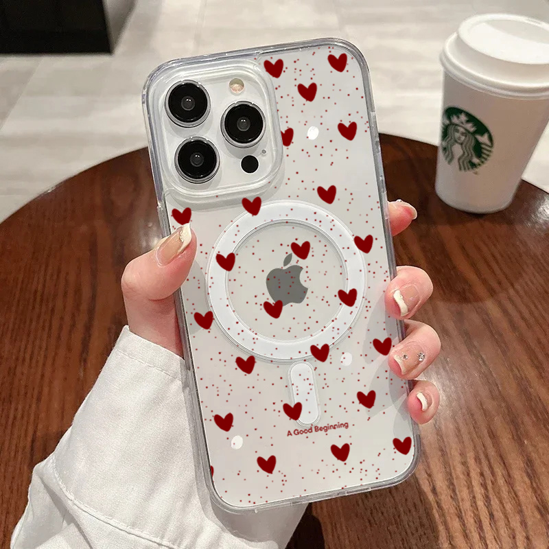 INS Red Love Heart Sexy Transp - Phone Cases Magsafe 评论和价格