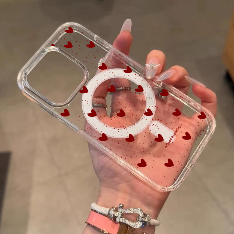 INS Red Love Heart Sexy Transp - Phone Cases Magsafe 评论和价格