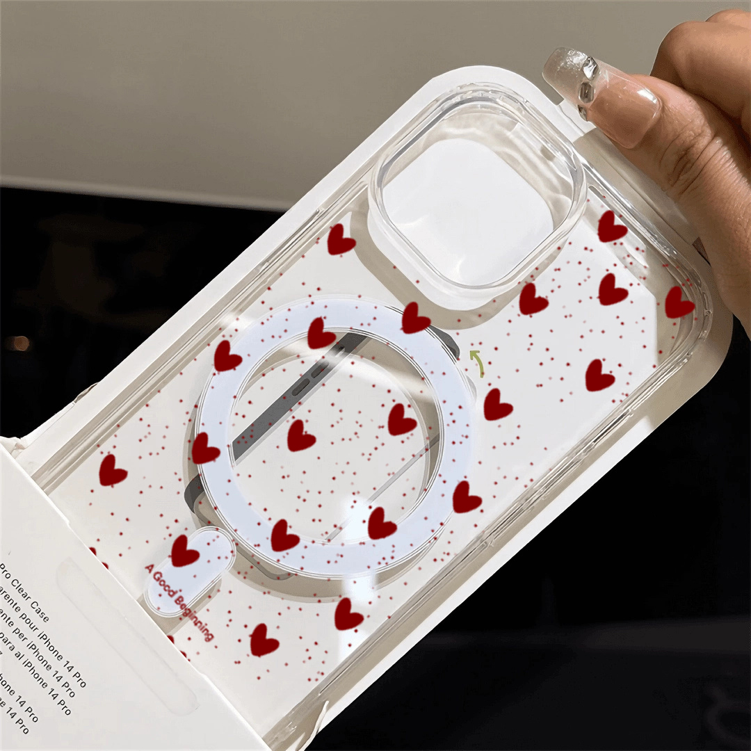 INS Red Love Heart Sexy Transp - Phone Cases Magsafe 评论和价格