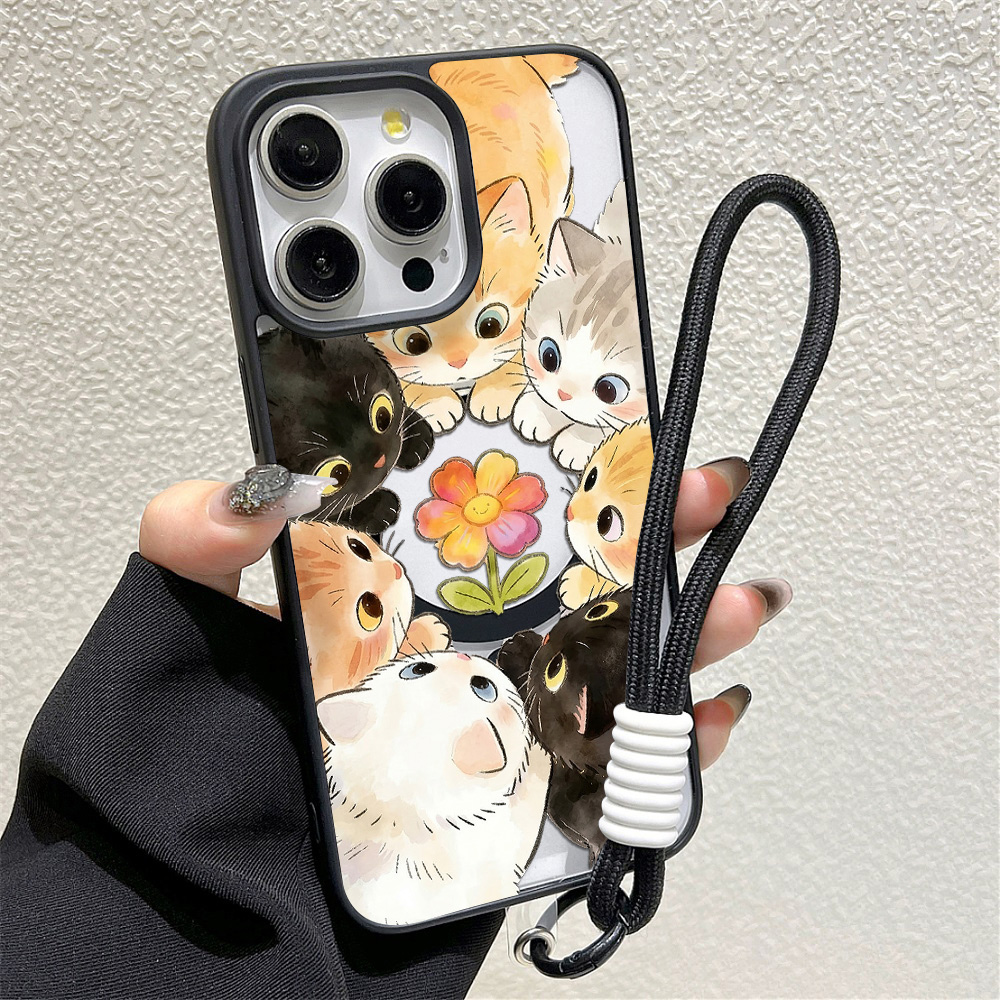 Black Frame Floral Anti-fall P - Phone Cases For Iphone 13 评论和价格