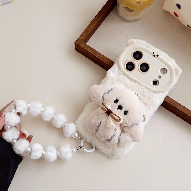 3D Cartoon Bowknot Puppy Warm  - Phone Cases For Iphone 13 评论和价格