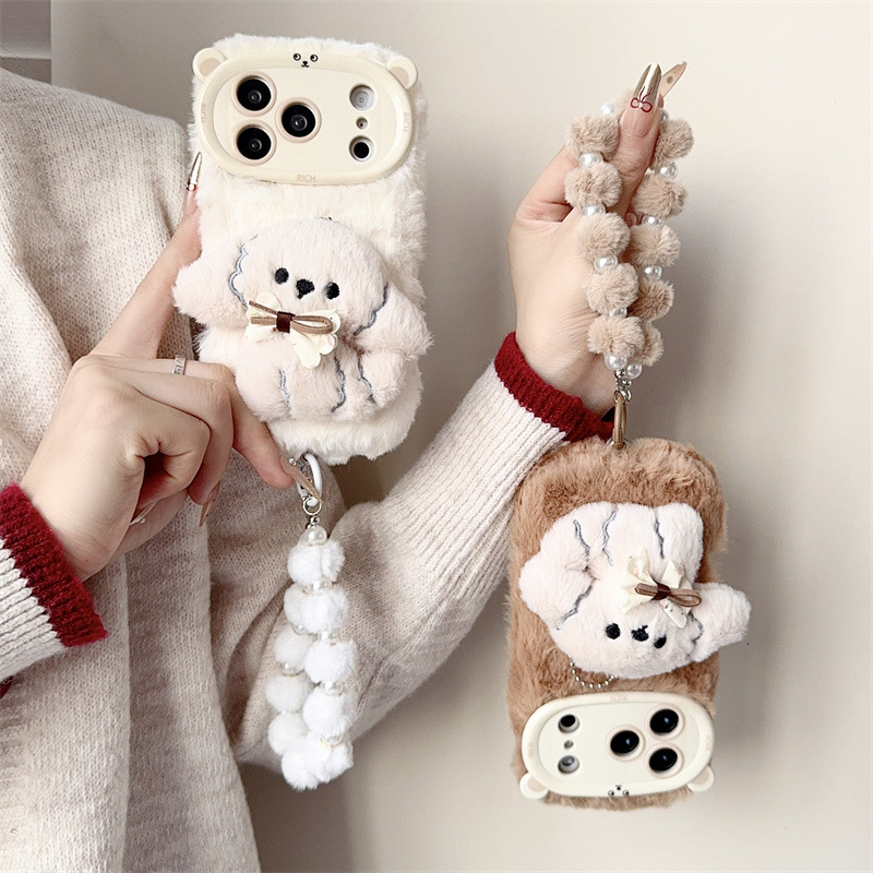 3D Cartoon Bowknot Puppy Warm  - Phone Cases For Iphone 13 评论和价格