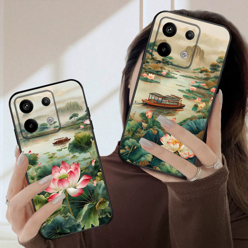 Ship and Red Lotus For Redmi N - Phone Cases India 评论和价格