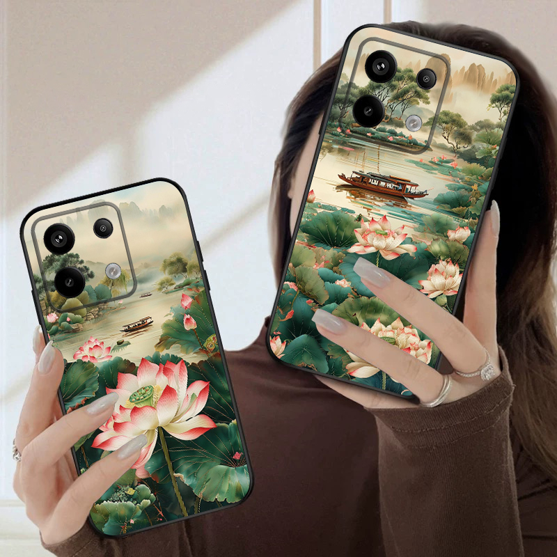 Ship and Red Lotus For Redmi N - Phone Cases India 评论和价格