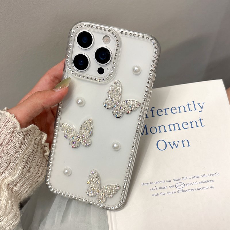 Pearl Butterfly Bling Diamond  - Phone Cases Loopy 评论和价格