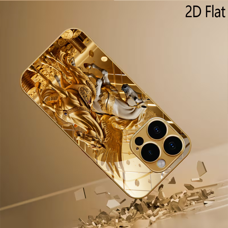 Two horses Patterned tempered  - Phone Cases With Camera Cover 评论和价格