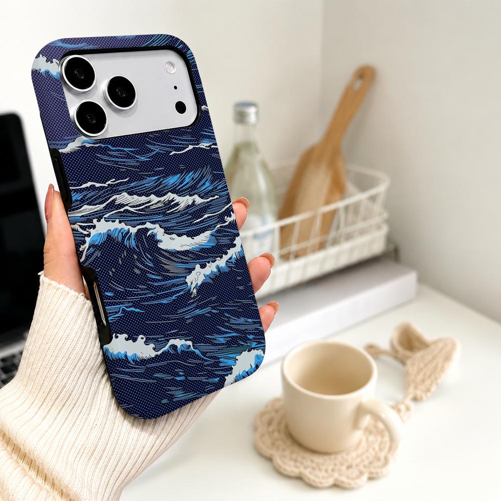 Luxury Carbon Fiber Sea Wave T - Phone Cases Magsafe 评论和价格
