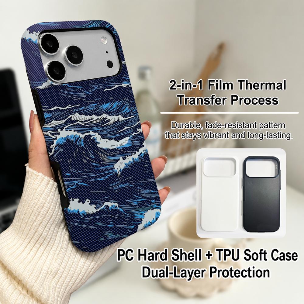 Luxury Carbon Fiber Sea Wave T - Phone Cases Magsafe 评论和价格
