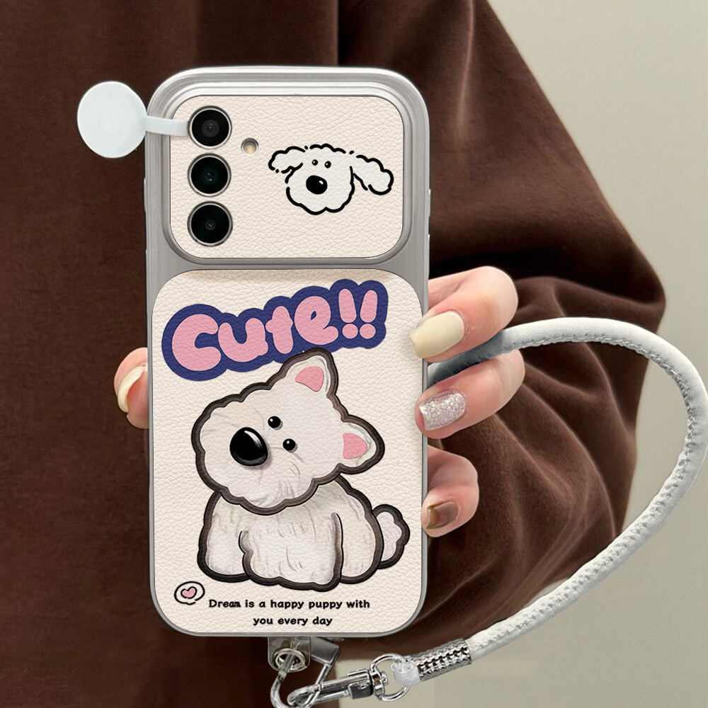 Cute Cartoon Dog Lanyard Phone - Phone Cases With Camera Cover 评论和价格