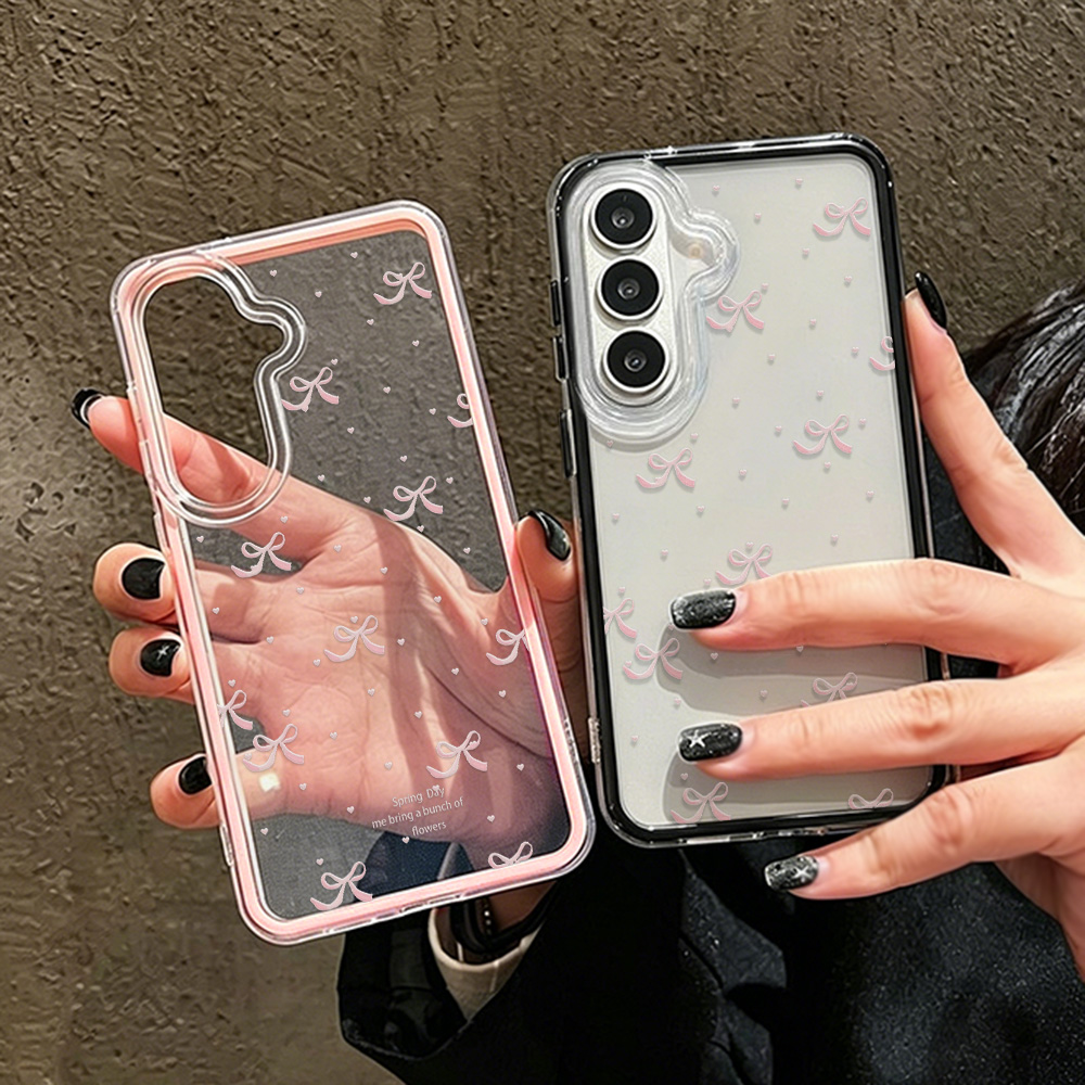 Cute Pink Bow Soft Phone Case  - Phone Cases With Camera Cover 评论和价格