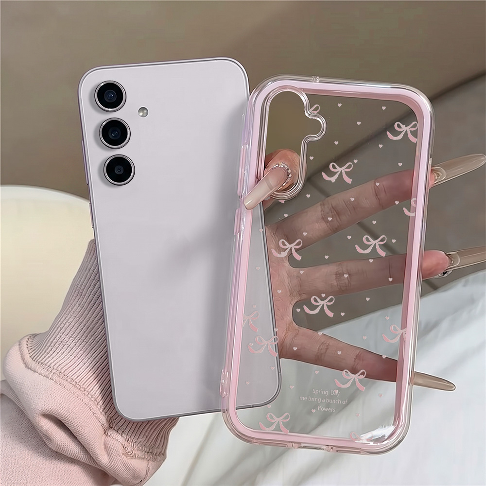 Cute Pink Bow Soft Phone Case  - Phone Cases With Camera Cover 评论和价格