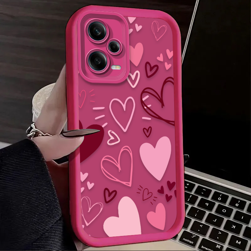 Pink Heart-shaped Phone Case f - Phone Cases Redmi 评论和价格
