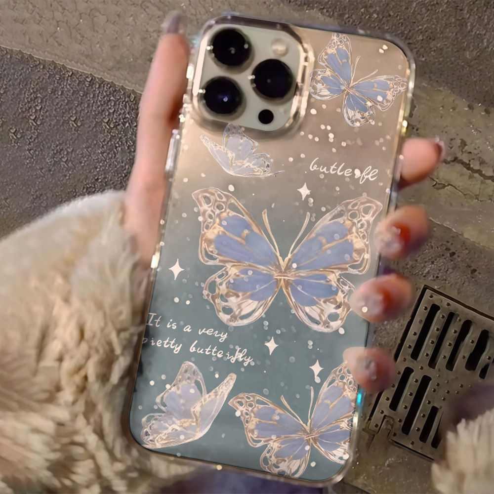 Luxury Blue Butterfly Clear Gl - Phone Cases Xr Iphone 评论和价格