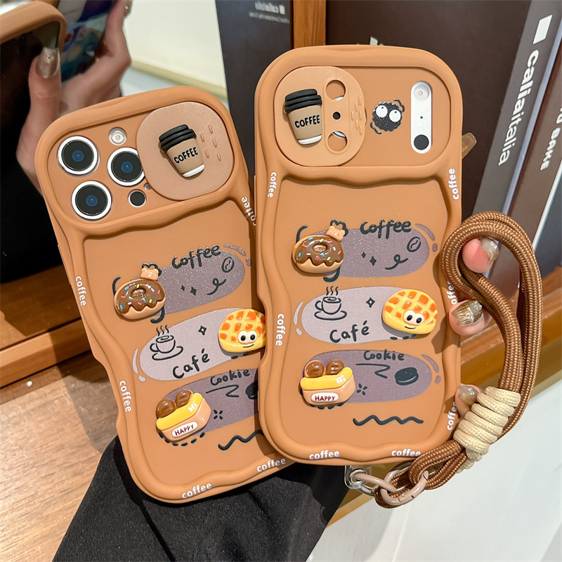 3D Cartoon Bread With Wrist St - Phone Cases With Camera Cover 评论和价格