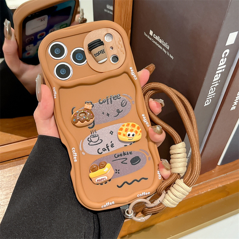 3D Cartoon Bread With Wrist St - Phone Cases With Camera Cover 评论和价格