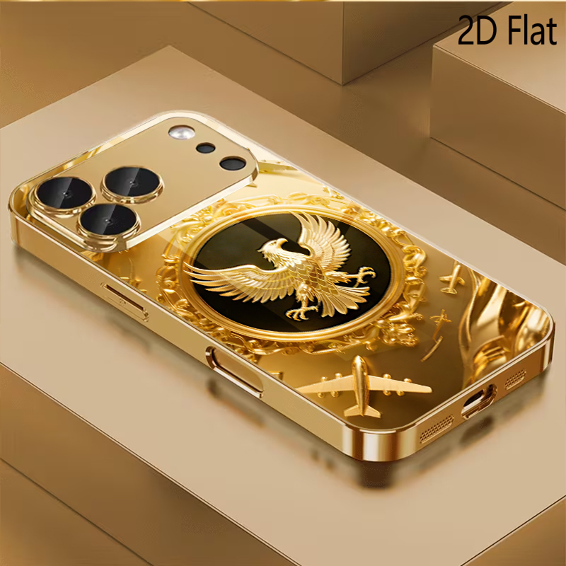 Golden Wing Patterned tempered - Phone Cases With Camera Cover 评论和价格