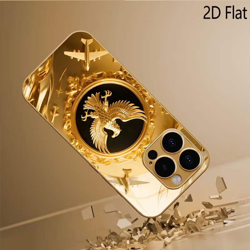 Golden Wing Patterned tempered - Phone Cases With Camera Cover 评论和价格