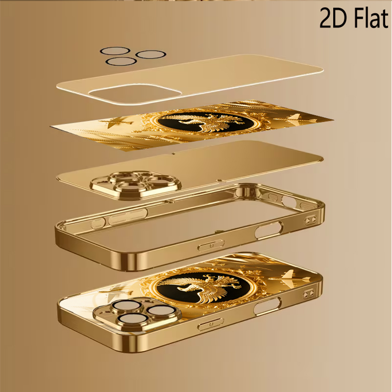 Golden Wing Patterned tempered - Phone Cases With Camera Cover 评论和价格
