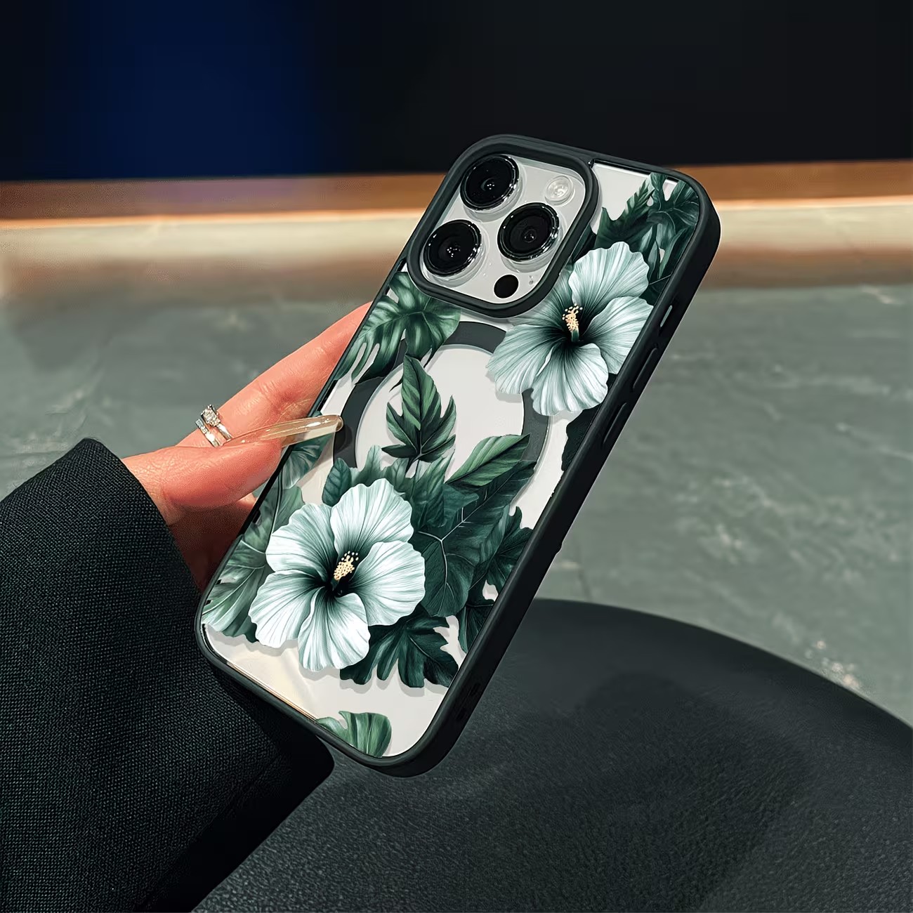Green Floral Print Phone Case  - Phone Cases Magsafe 评论和价格