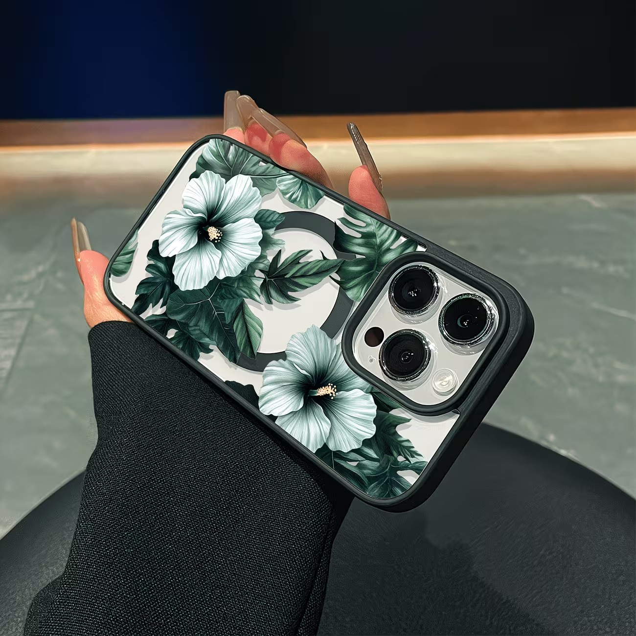 Green Floral Print Phone Case  - Phone Cases Magsafe 评论和价格